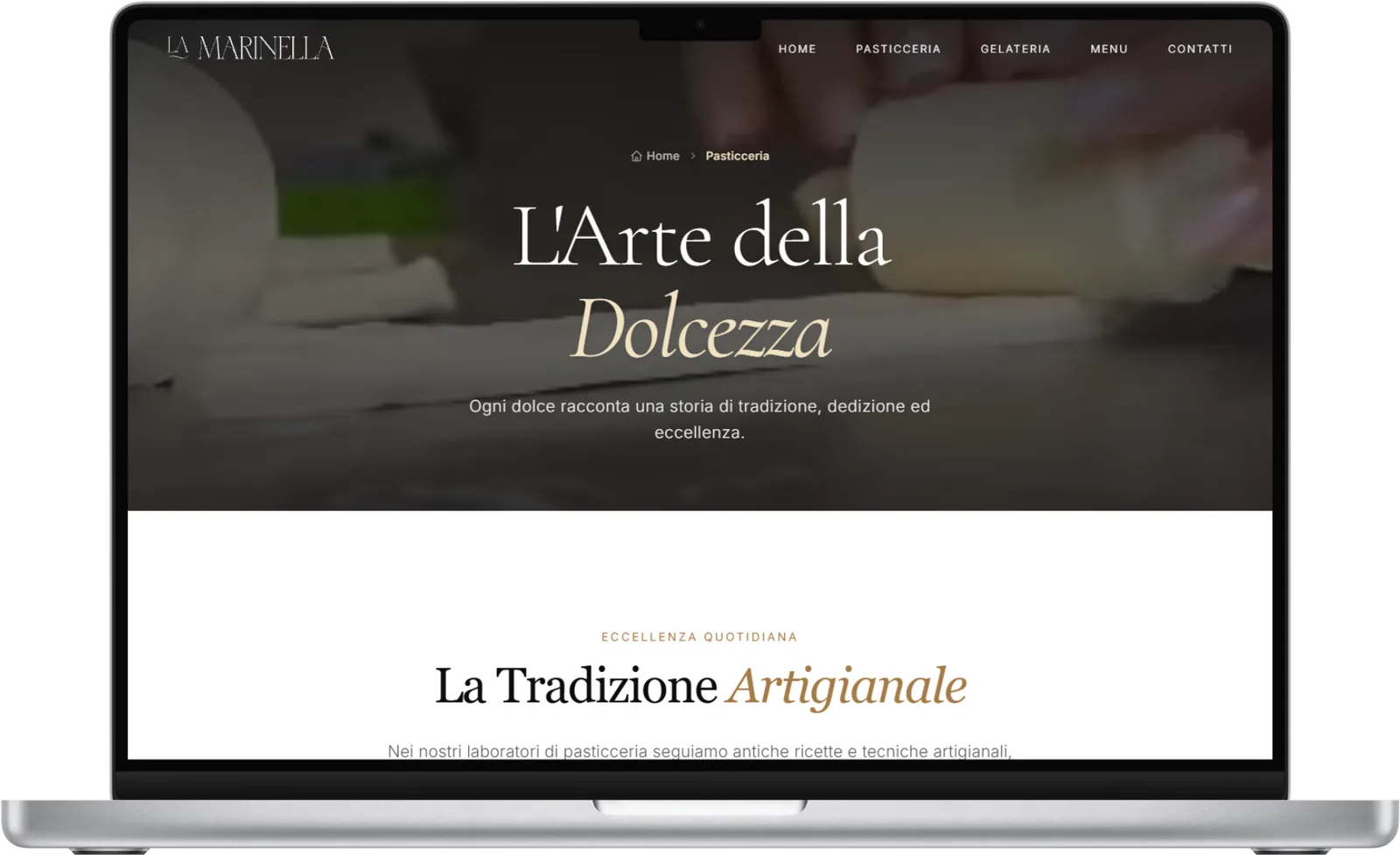 Sito La Marinella su laptop e smartphone